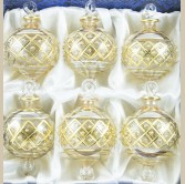 2.16" Blown Glass Egyptian Christmas Ornaments - Set of 6 Ornaments